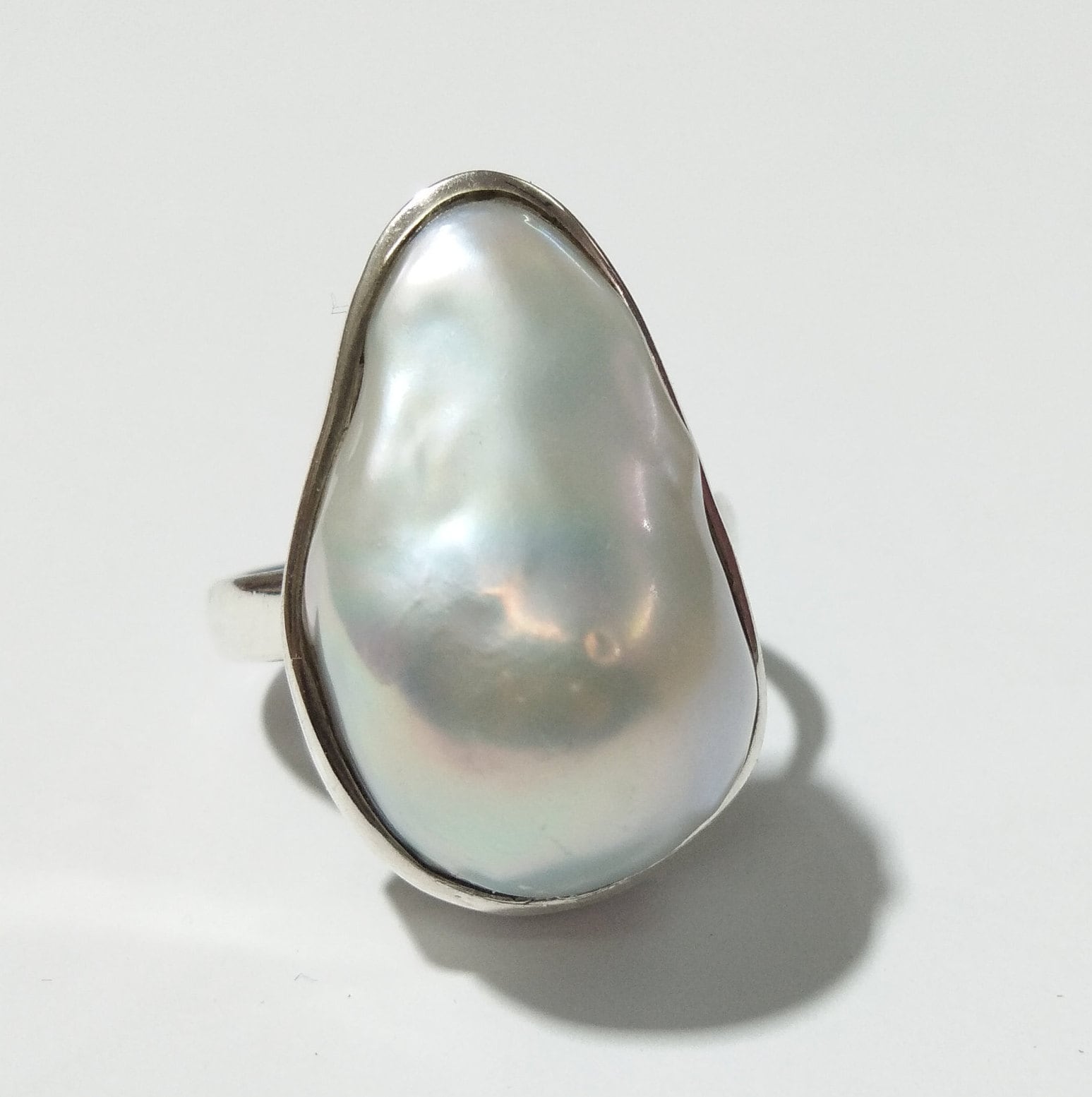 Natural Fresh Water Baroque Pearl Ring's With 925 Sterling Silver.Good Quality Baroque Pearl Ring Girls & Women Ring's.Gift Christmas Ring